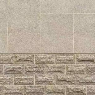 眉山 黄金麻自然面蘑菇石配荔枝面干挂