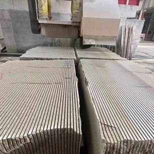 眉山 车间生产日常，黄金麻白麻花岗岩