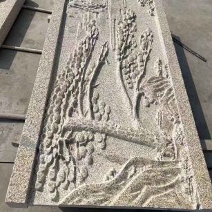 眉山 黄金麻雕刻板浮雕迎客松