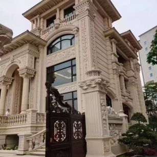 眉山 黄金麻花岗岩别墅外墙干挂效果展示