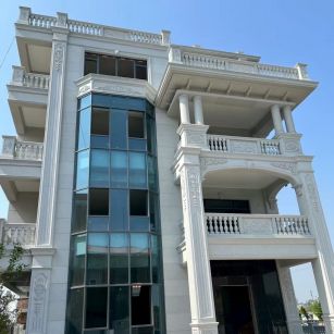 眉山 白麻花岗岩别墅外墙干挂效果展示