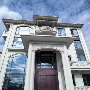 眉山白麻别墅外墙干挂石材效果示例