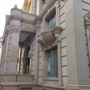 眉山 黄金麻花岗岩光面别墅外墙干挂施工完成