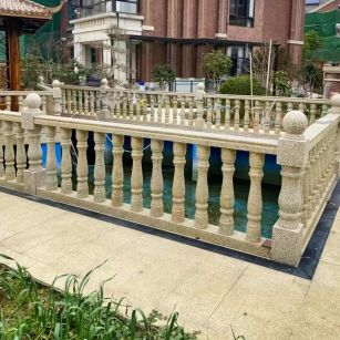 眉山黄金麻花岗岩石材栏杆，扶手，将军柱，花瓶柱