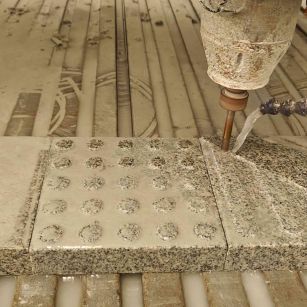 眉山 芝麻白花岗岩石材盲人石、盲道石、盲点石