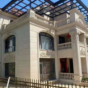 眉山 黄金麻花岗岩荔枝面别墅外墙干挂