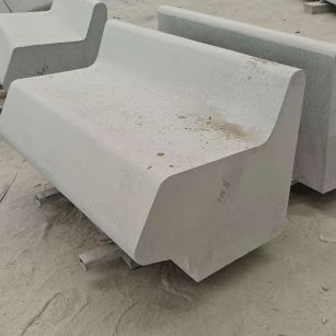 眉山 芝麻白花岗岩异形坐凳，石凳