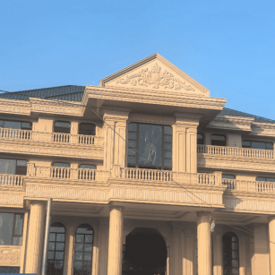 眉山黄金麻别墅外墙干挂石材效果示例