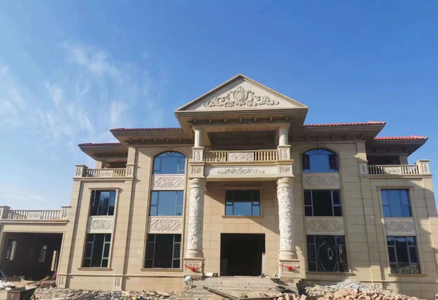 眉山 黄金麻花岗岩别墅外墙干挂