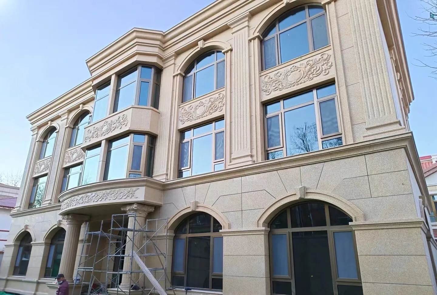 眉山 黄金麻花岗岩别墅外墙干挂