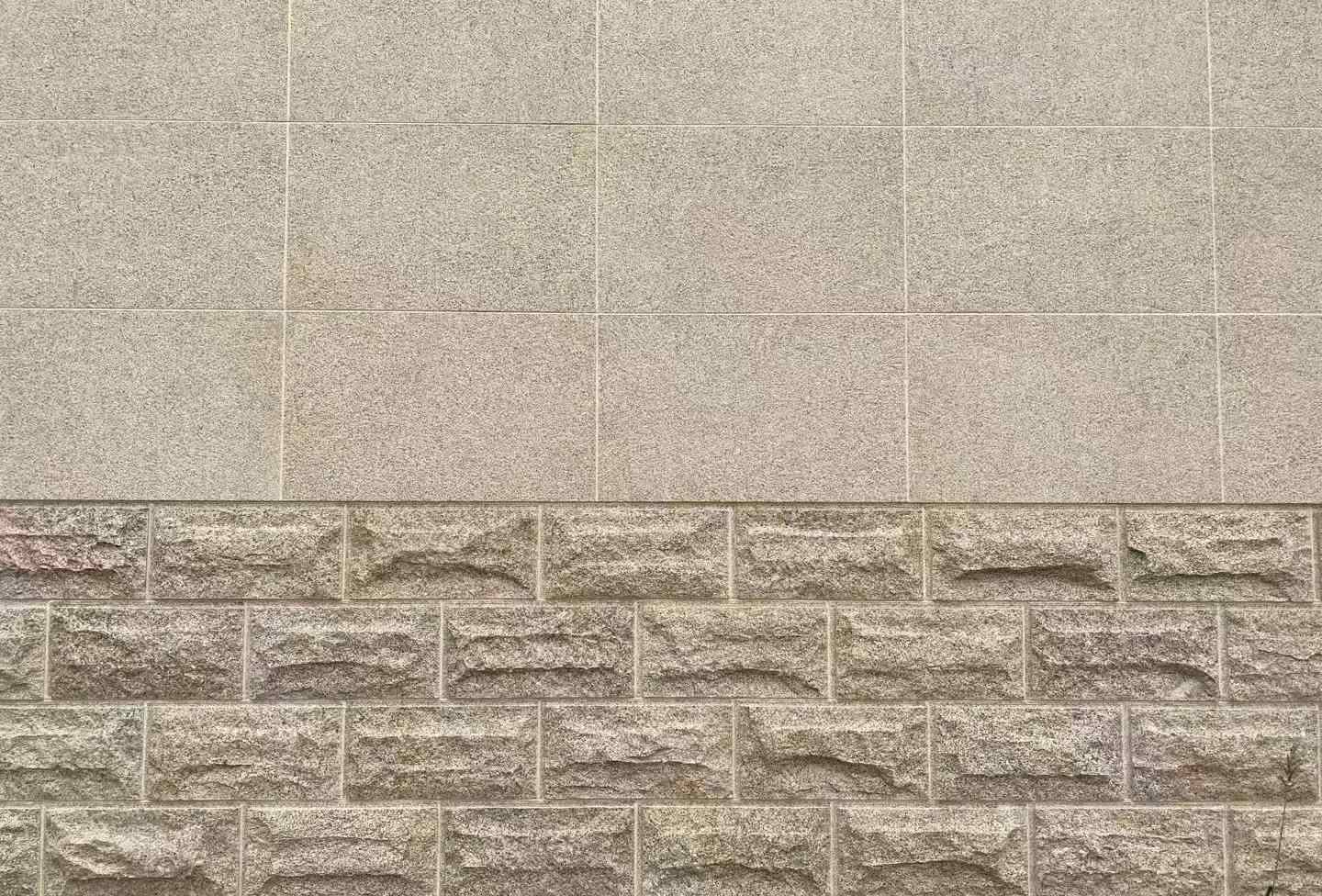 眉山 黄金麻自然面蘑菇石配荔枝面干挂