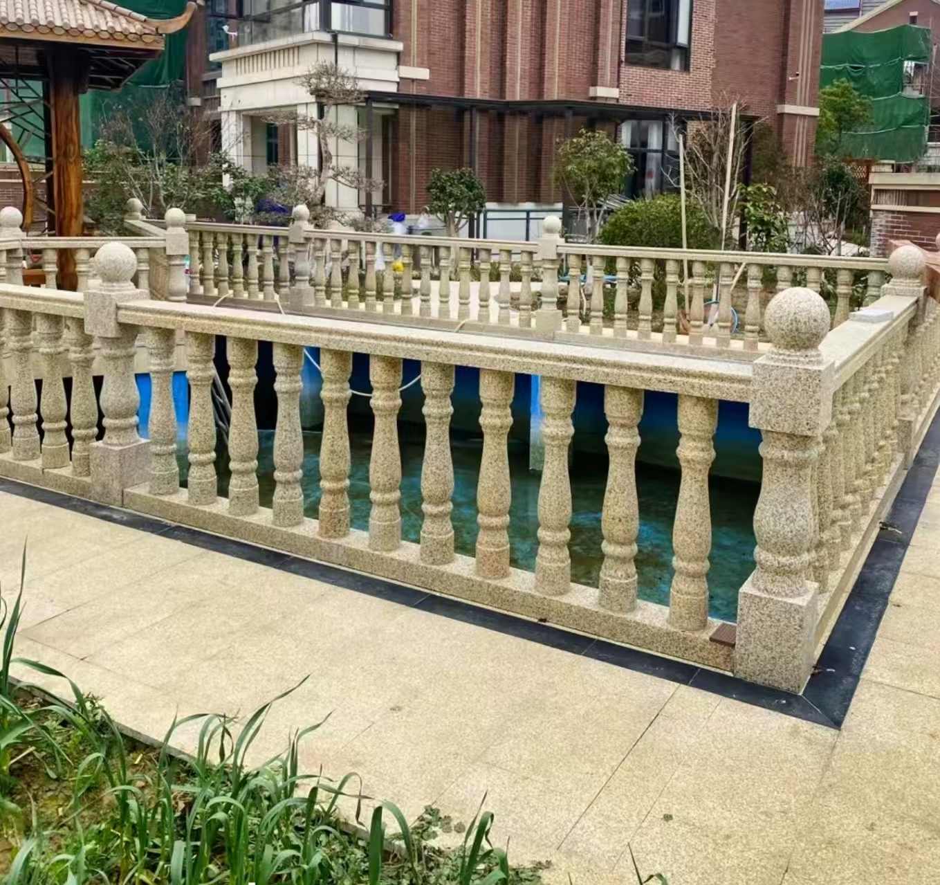 眉山黄金麻花岗岩石材栏杆，扶手，将军柱，花瓶柱