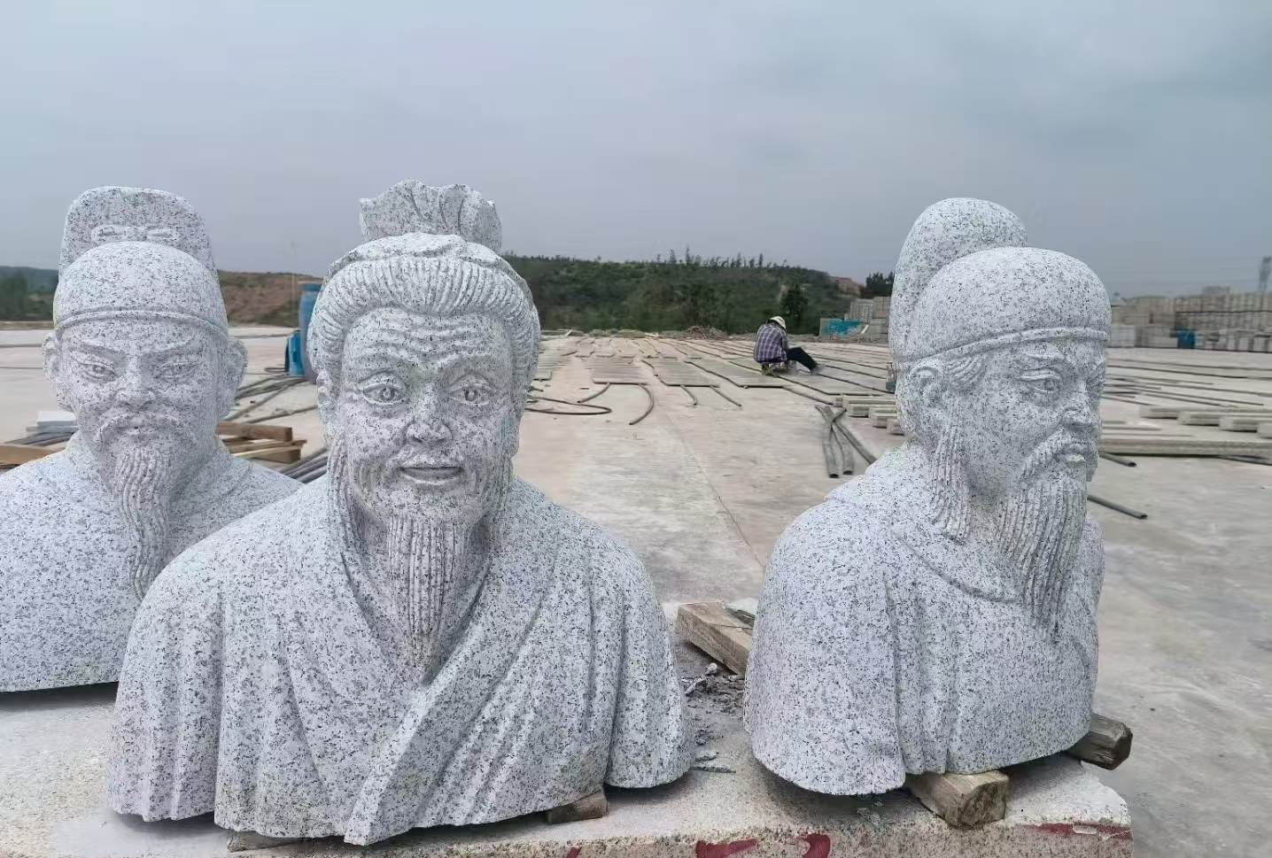 眉山 白麻花岗岩石材人物立体雕刻