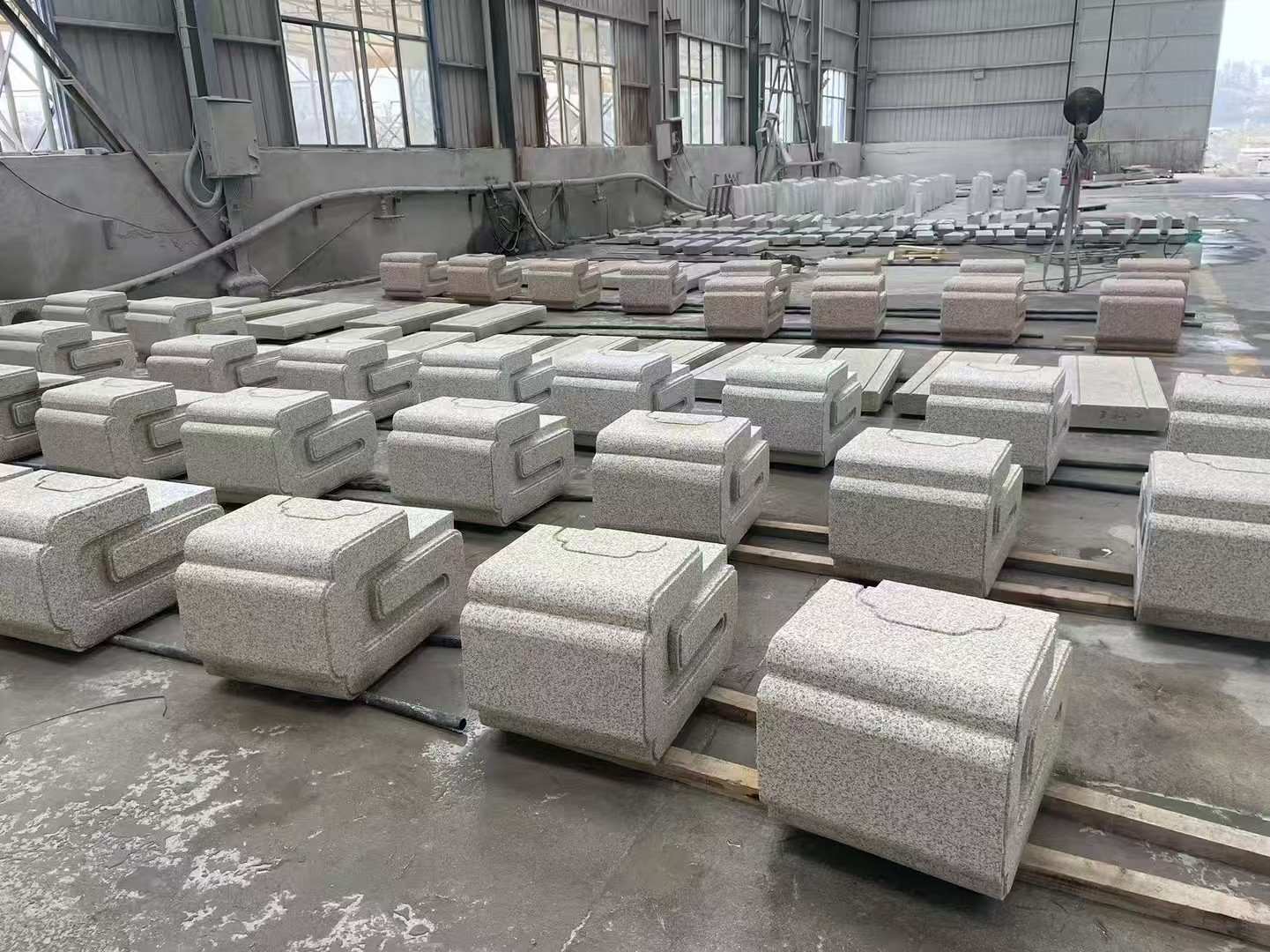 眉山 白麻花岗岩异形加工-石凳，坐凳